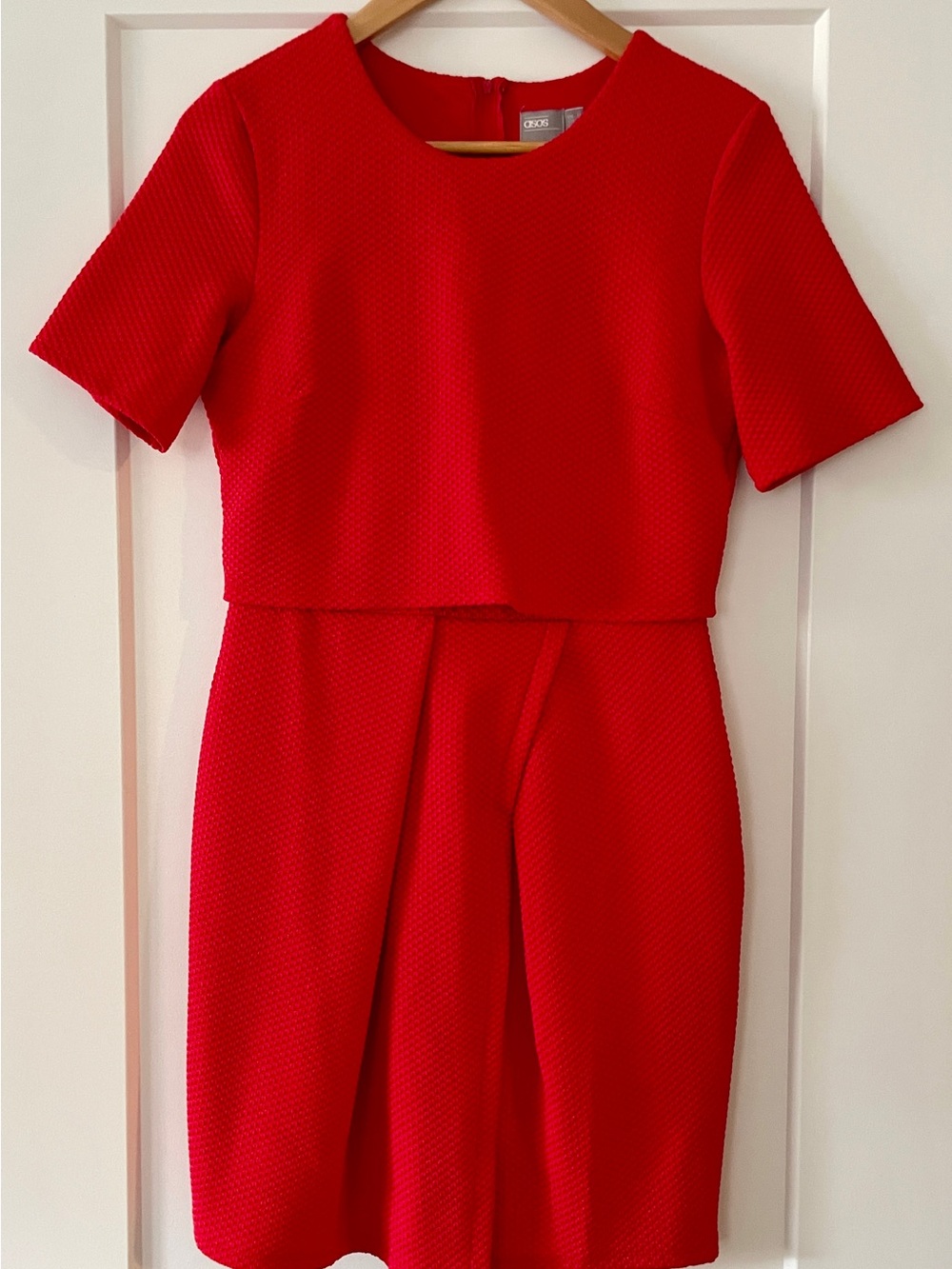 ❤️ ASOS Textured Fit & Flare Dress | Bright Red | Size US 8 ❤️